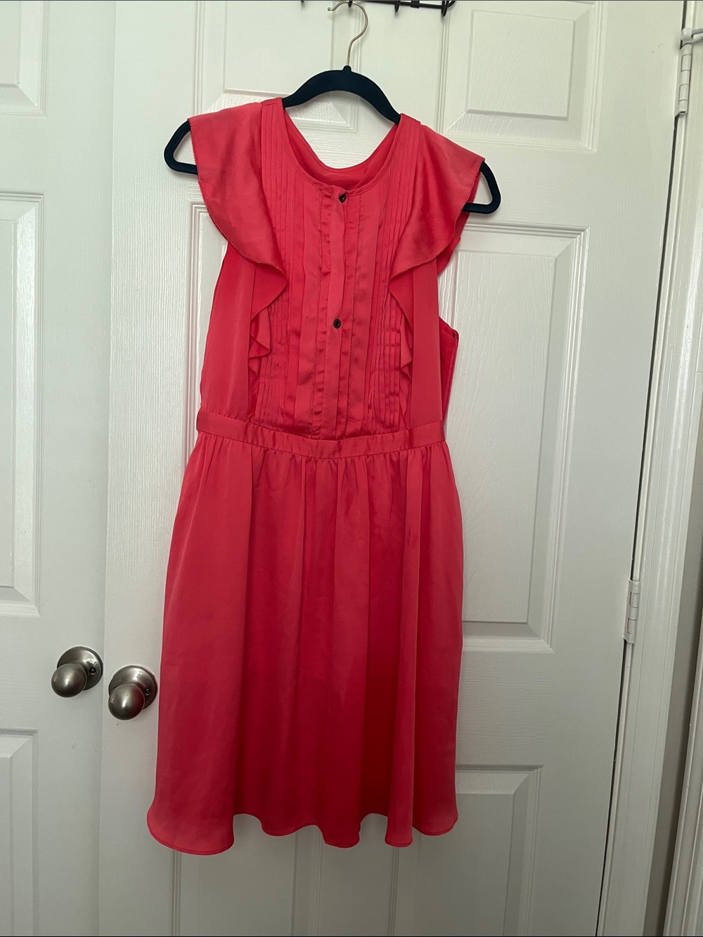 Girls' Coral Ruffle Front Dress